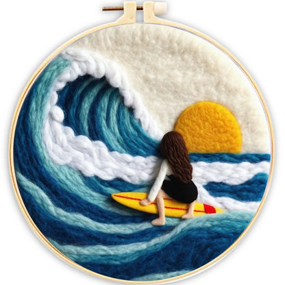 Needle Felting Kit For Beginner Wool Painting Kit DIY Felt Wool Needle Felt Set Tool Landscape Gift Picture For Home Decors -