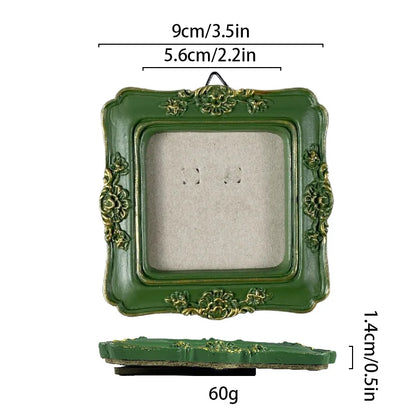 Vintage Mini Picture Frame Baroque Table Wall Hanging Decor Resin Relief Photo Frame European Art Jewelry Decoration Photo Pr