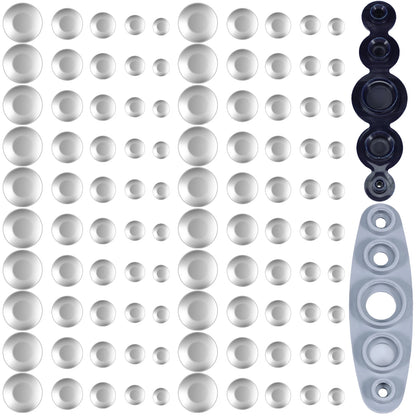 100 Pcs Cover Button Kit 5 Different Size Cover Buttons with 5 in 1 Button Tool Aluminum Alloy Button Craft Kit DIY Covered