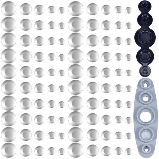 100 Pcs Cover Button Kit 5 Different Size Cover Buttons with 5 in 1 Button Tool Aluminum Alloy Button Craft Kit DIY Covered