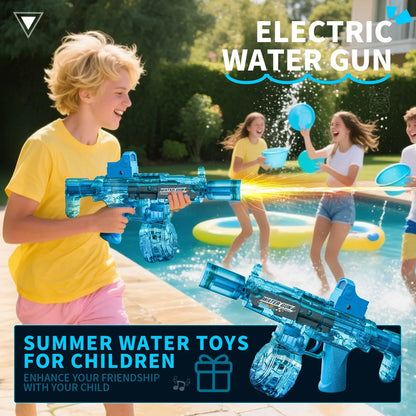 Simulated Firing and Recoil Electric Water Gun Toys Children Automatic Sensor Lights Water Pistol Summer Outdoor Beach Kids T