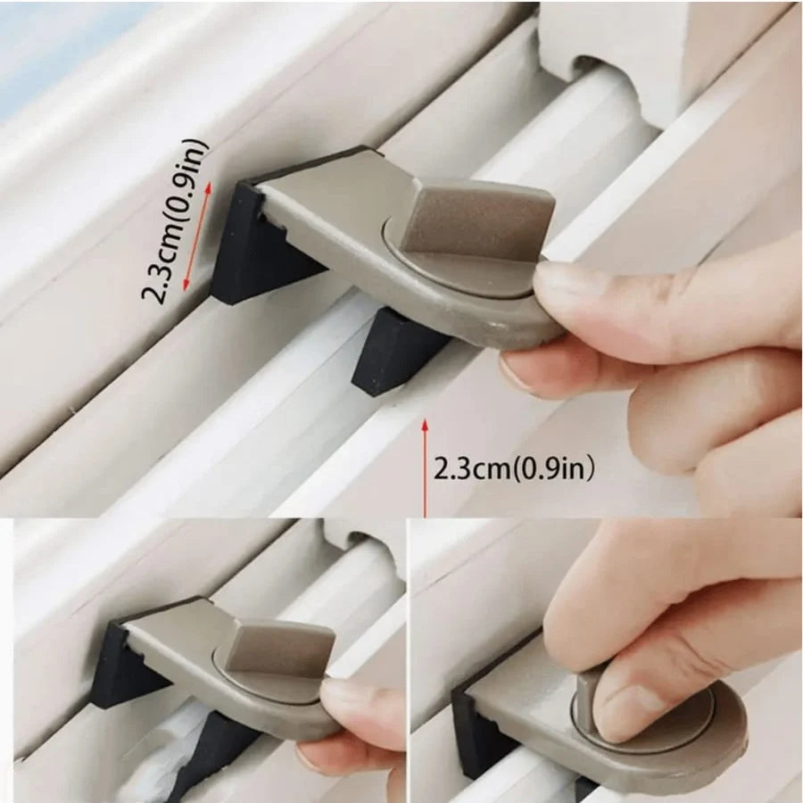 No-Drill Sliding Door Lock, Child Safety Lock for Sliding Windows, High-Rise Anti-Fall Limiter, Anti-Theft Safety Latch