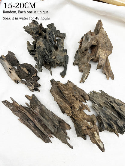 Shrimp Wood Aquarium Decor, Driftwood Water Feature Ornamental Accessories for Fish Tanks with Natural Holes Suitable for Shr