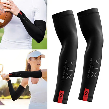 1Pair Summer Arm Sleeves for Running Outdoor Cycling Driving Breathable Ice Silk Elastic Sun Protection Men Women Arm Cover
