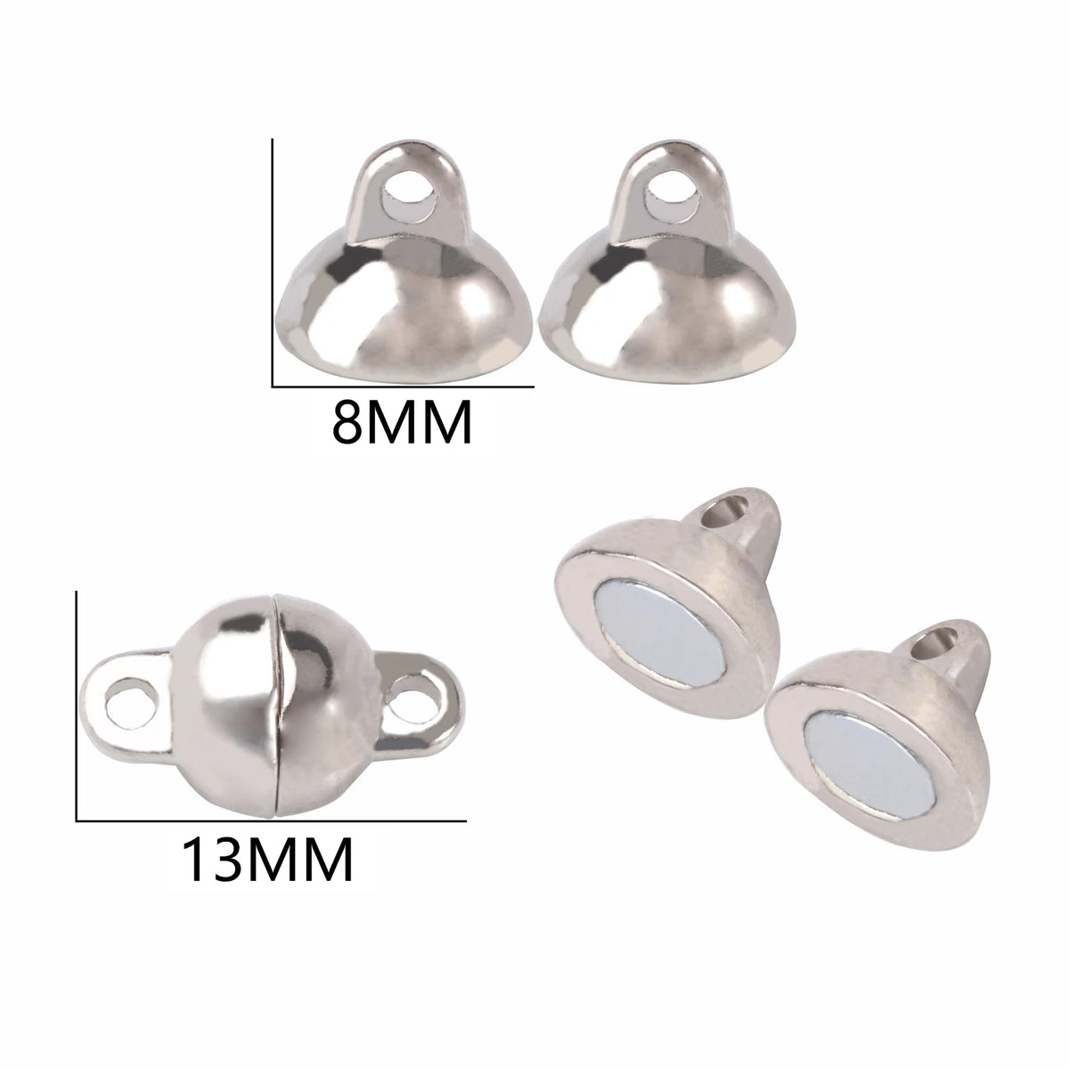 10-5Sets Stainless Steel Strong Magnetic Clasps Magnet End Clasp Connectors For Jewelry Making DIY Bracelet Necklace Accessor