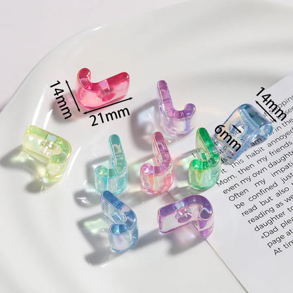 5pcs/lot Multicolour Random Letter Beads Acrylic Transparent Alphabet Bead For Jewelry Making DIY Necklace Keychain Accessori