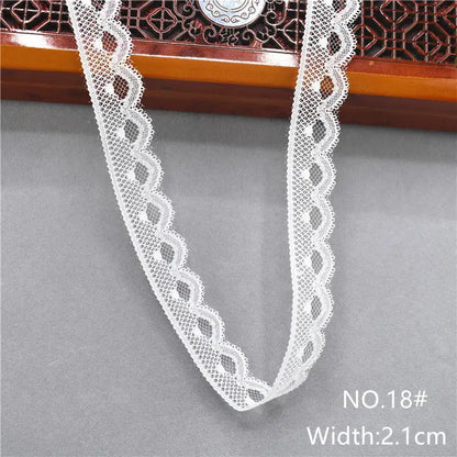 Best Selling 10yards 38kinds Color White Lace Ribbon Woven Band French African Lace Wedding Fabric DIY Clothing/gift Wrapping