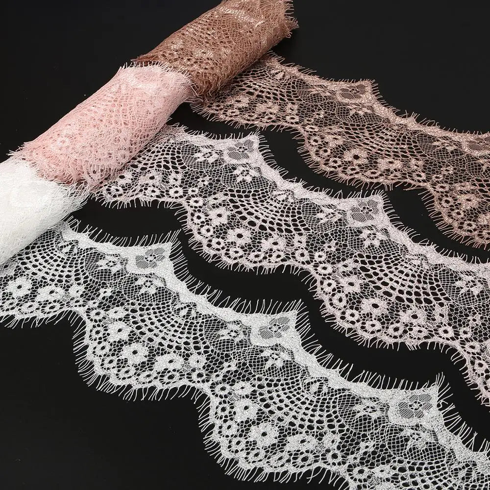 14 colors (3 yards / roll) Embroidered Lace Net Ribbon Fabric Trim DIY Sewing Handmade Craft Materials