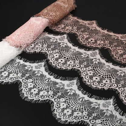 14 colors (3 yards / roll) Embroidered Lace Net Ribbon Fabric Trim DIY Sewing Handmade Craft Materials