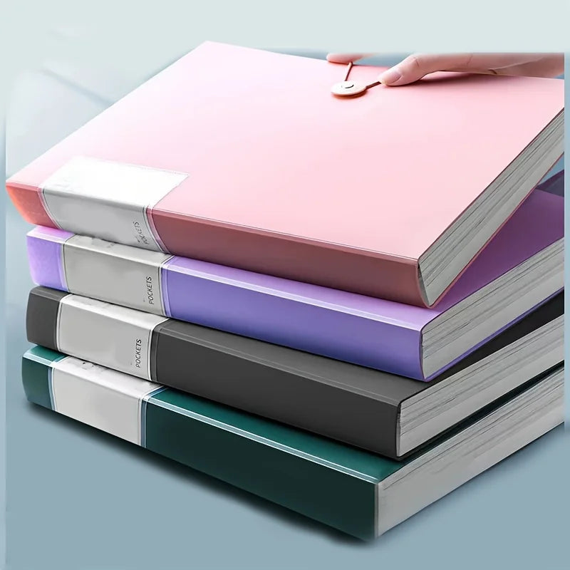 Back-to-School 60-Pocket A4 Folder Durable PP Material Ideal for Organizing Papers Home School Office Storage Waterproof Book