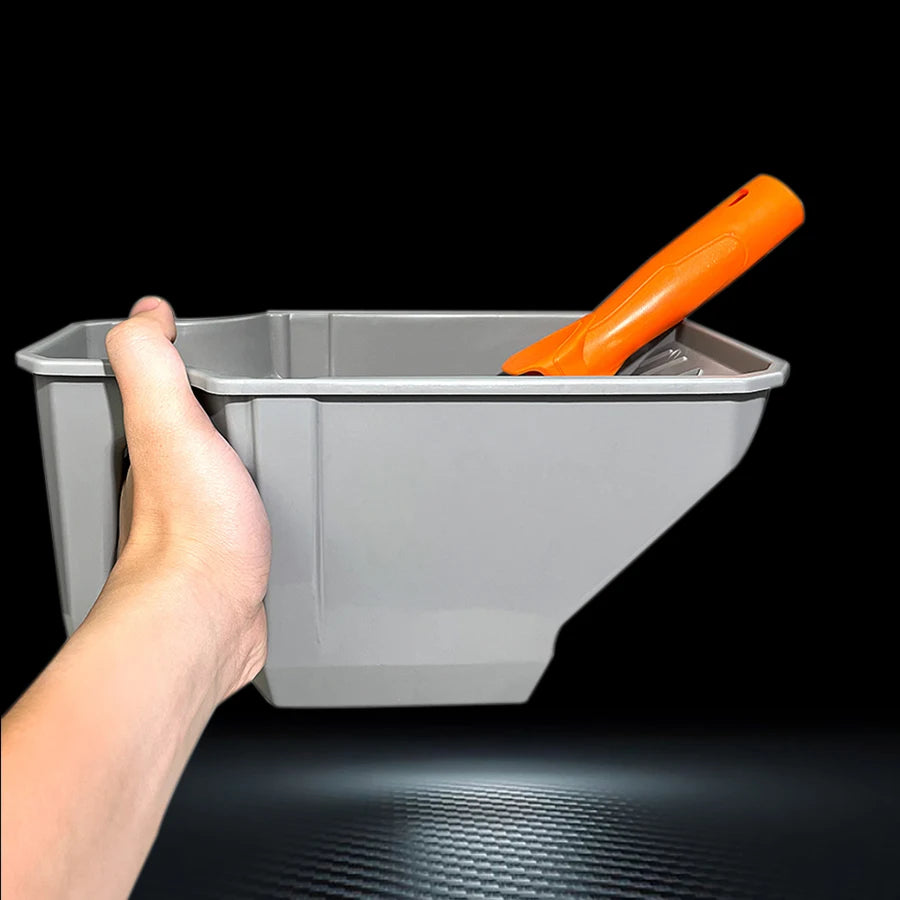 4-Inch Handheld Paint Cup with Roller Frame - Durable PP Material, Large Capacity, Easy Matching for Brushes & Rollers, Gray