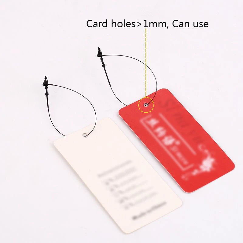1000PCS 3/5/7/9 Inch Transparent Black Loop Locks Plastic Snap Lock Pins Security Tag Label Tags Fasteners Garments Accessori
