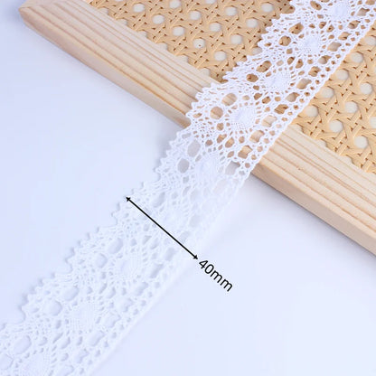 5Yards/Lot White Cotton Embroidered Lace Net Ribbons Fabric Trim DIY Sewing Handmade Craft Materials - 9