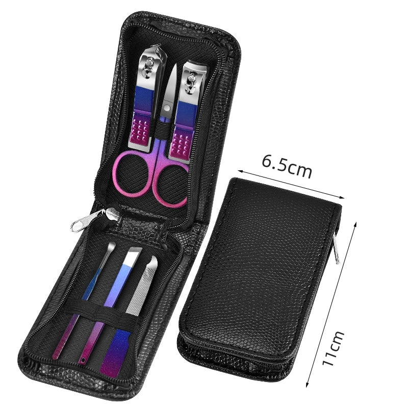 9-18pcs Set Professional Stainless Steel Manicure & Pedicure Kit Precision Nail Care with Travel Case with Nail Clipper Sciss
