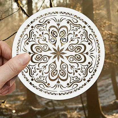 4PCS Mandala Stencils 7.9×7.9inch Round DIY Painting Templates for Wall Wood Fabric Decoration