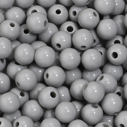 10-100Pcs/Lot 6-20mm Solid Color Round Acrylic Beads Loose Spacer Beads For DIY Keychains Decoration Handmade Crafts Accessor