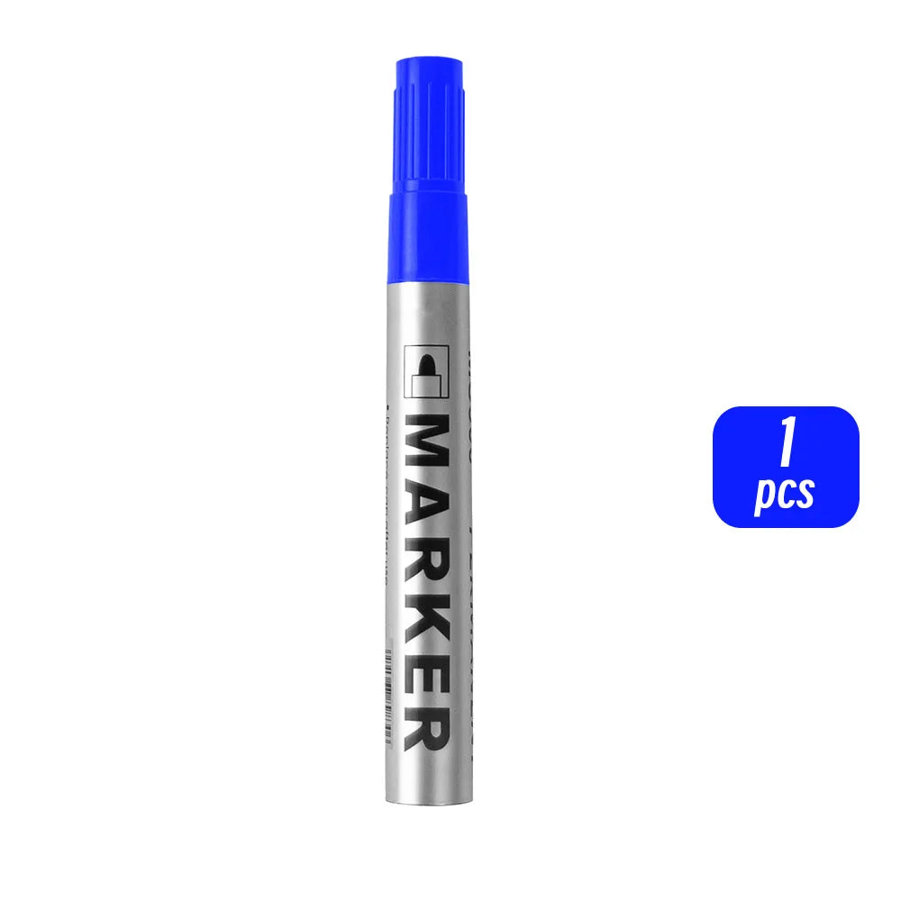 Permanent Paint Marker Pen Waterproof Black Pen for Tyre Oily Markers Quick Drying Signature Pen Stationery Supplies - 1 blue
