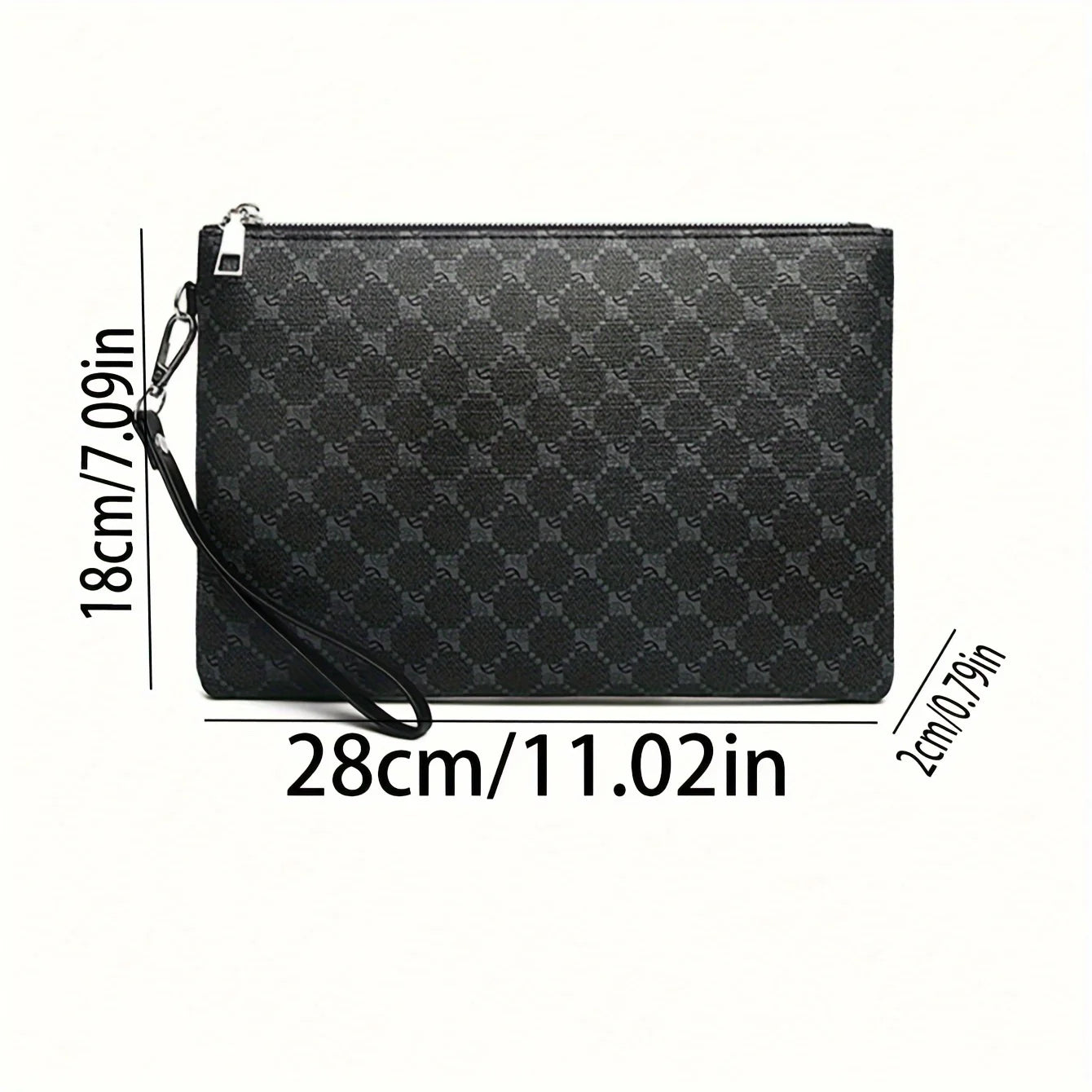 Pu Fashion Men's Clutch Bag Business Large Wallet Wrist Bag Large Coin Purse Storage Bag
