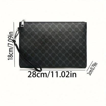 Pu Fashion Men's Clutch Bag Business Large Wallet Wrist Bag Large Coin Purse Storage Bag
