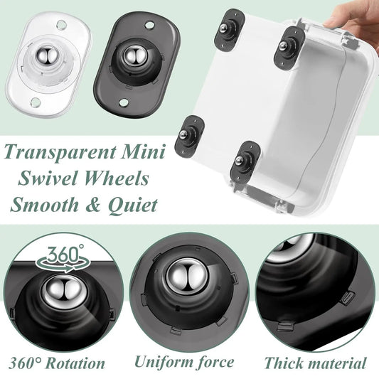 Self Adhesive Caster Wheels Appliance Rollers Appliance Sliders for Kitchen 360° Swivel Universal Wheel Mini Small Kitchen