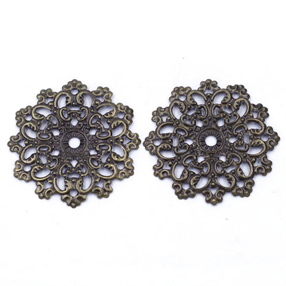 Pendants Wraps Metal Crafts Connectors Rose Flower Filigree Flower For Embellishments Scrapbooking Jewelry DIY Accessories