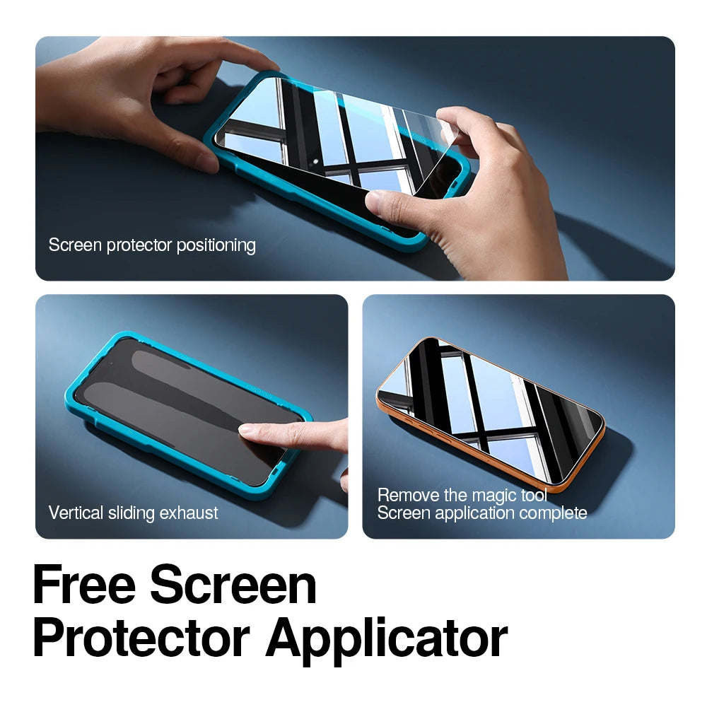SmartDevil 2/3 pcs Screen Protector HD for iPhone 17 Pro Max 17 Air 16 Anti-fingerprint Tempered Glass Film for iPhone 16 Pro