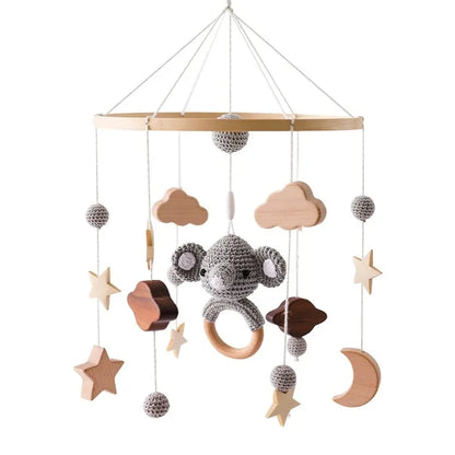 Revolving Music Box For Newborns Baby Crib Imitation Wood Color Hanging Rattle Baby Soothing Musical Toys 0-12 Months Baby Gi