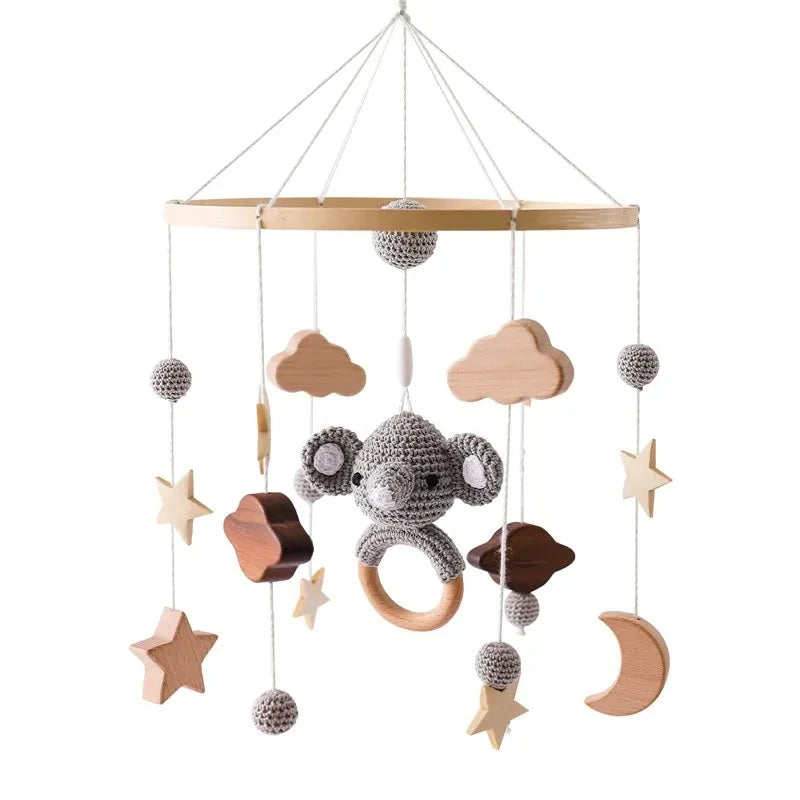 Revolving Music Box For Newborns Baby Crib Imitation Wood Color Hanging Rattle Baby Soothing Musical Toys 0-12 Months Baby Gi