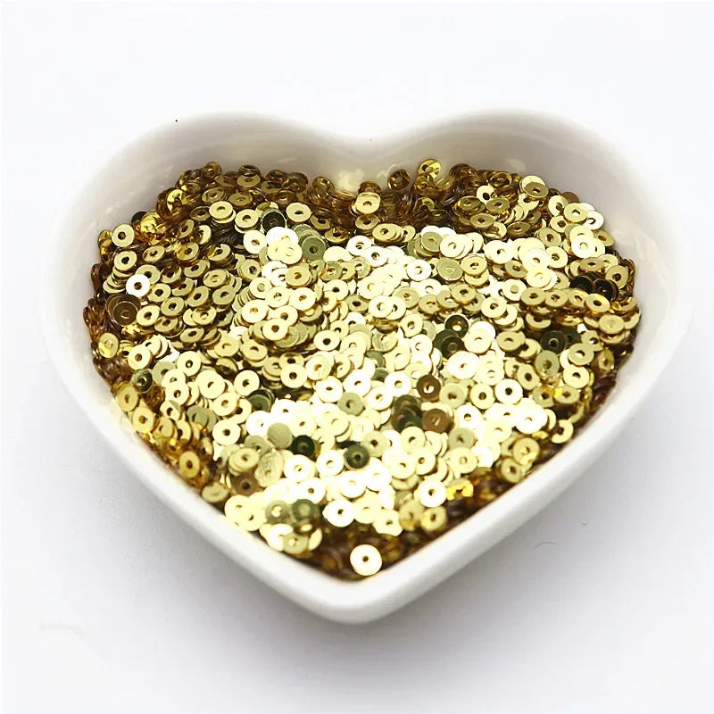 10g Solid Color Sequins Flat Round Pvc Clothing and Shoes Accessories DIY Hand-embroidered Flat Pieces 3mm 4mm 5mm 6mm - ligh