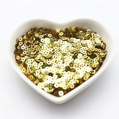 10g Solid Color Sequins Flat Round Pvc Clothing and Shoes Accessories DIY Hand-embroidered Flat Pieces 3mm 4mm 5mm 6mm - ligh