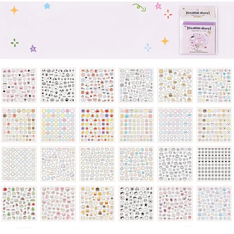 Mr Paper,kawaii Mini Deco Sticker Book scrapbooking stickers stickers aesthetic cheap stationery supplies journaling statione