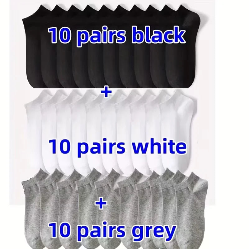 5/10-Pack Unisex Comfort-Fit Ankle Socks For All, Breathable & Lightweight - Ideal For Sports & Daily Wear - 30Pairs