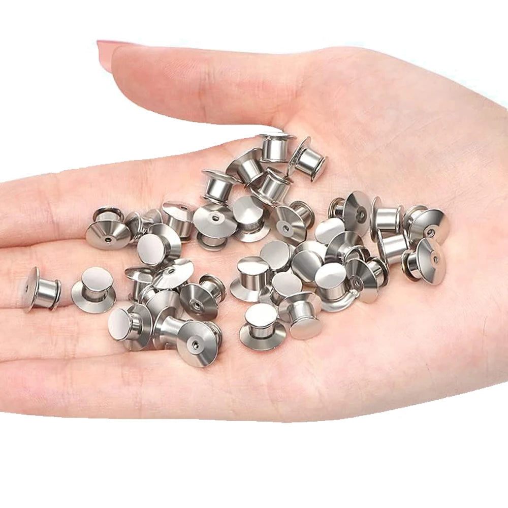 10/30/50pcs Safety Brooch Lock Metal Pins Back Keeper Caps Clasps For DIY Jewelry Making Accessories Findings Supplies Crafts