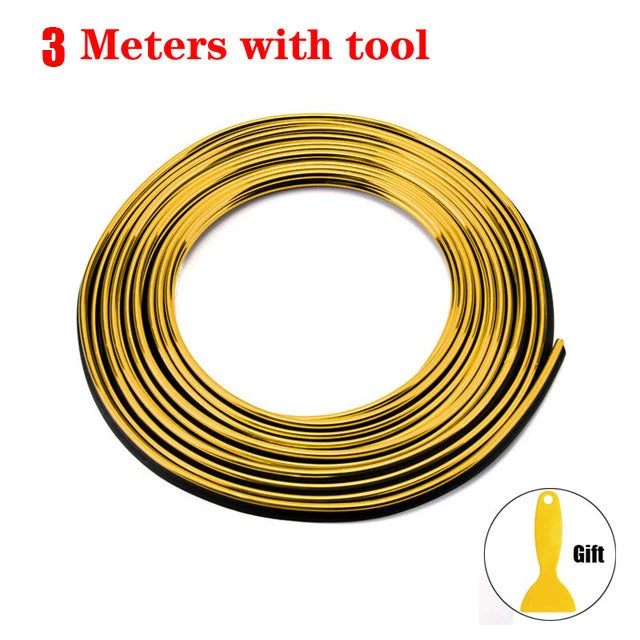 Car Moulding Decoration Flexible Strips1/3/5M Interior Auto Mouldings Car Cover Trim Dashboard Door Edgein Car-styling Univer