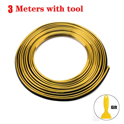 Car Moulding Decoration Flexible Strips1/3/5M Interior Auto Mouldings Car Cover Trim Dashboard Door Edgein Car-styling Univer