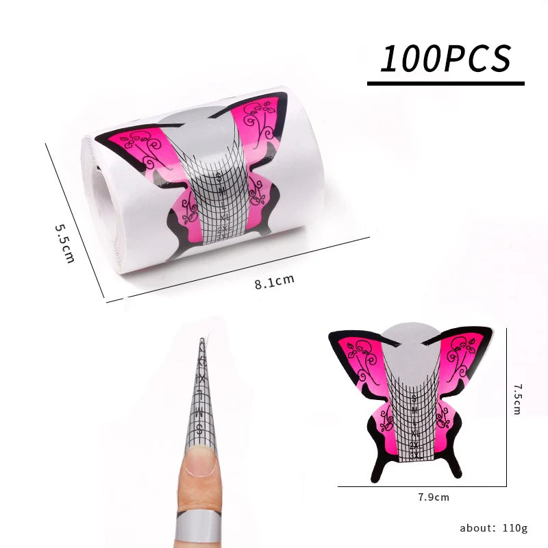 Forms for Extension Nail Molds Gel Paper for Nails Extension Templates Sculptural Shape Forms for Nails Bottom Polygel Sticke