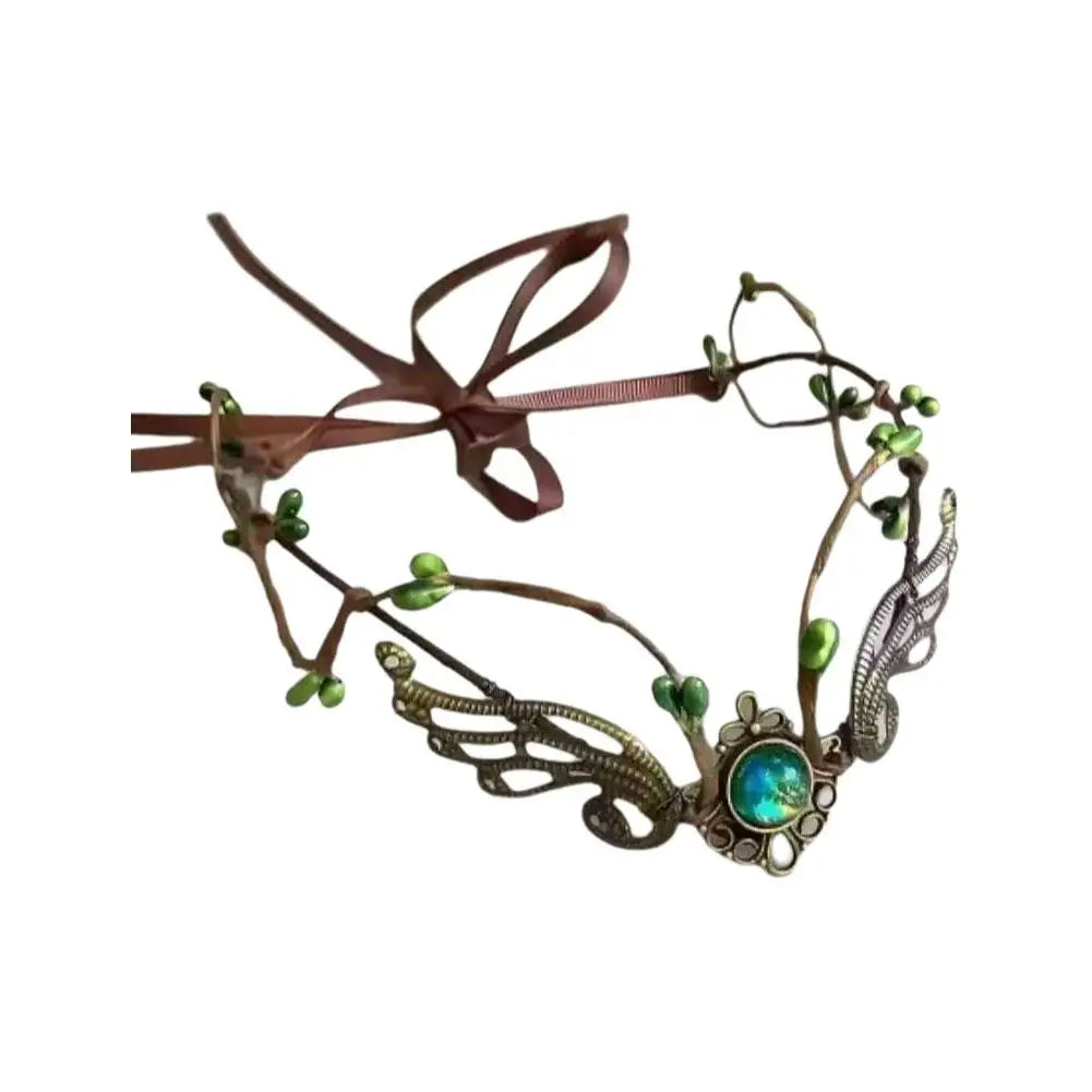 Elven Crown Elf Tiara Vine Headpiece Fairy Witch Diadema Crown Gothic Headband Woodland Dress Bridal Wedding Hair Accessories