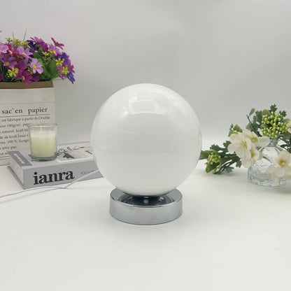 Murano Glass Desk Lamp USB Powered Glass Table Bedside Lamps Vintage Glass Lamp with 3 Color Temperature - white