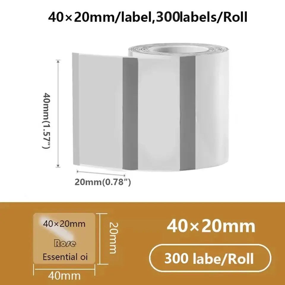 1Roll 40x20MM Compatible Phomemo M110 M220 M200 Self-Adhesive Color Laser Thermal Paper, E210 P50 Detong P1 HPRT T20 MAKER - 