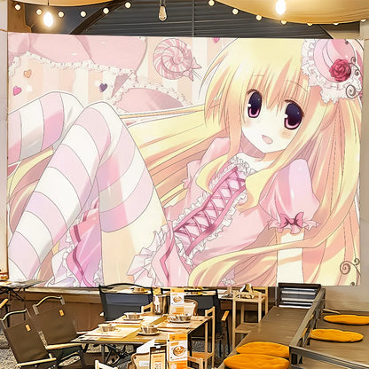 Flag Anime Moe For Room Dorm Girl Party Hogar Art Bedside Living Room Wall Hanging Y2k Garden Decor Cutecore Banner Gift