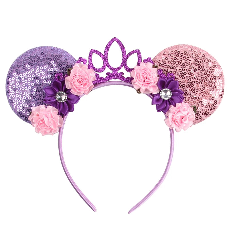 New Christmas Halloween Mouse Ears Headband Cartoon Sequin Bows Headband Birthday Party Princess Cosplay Costume For Women Ad