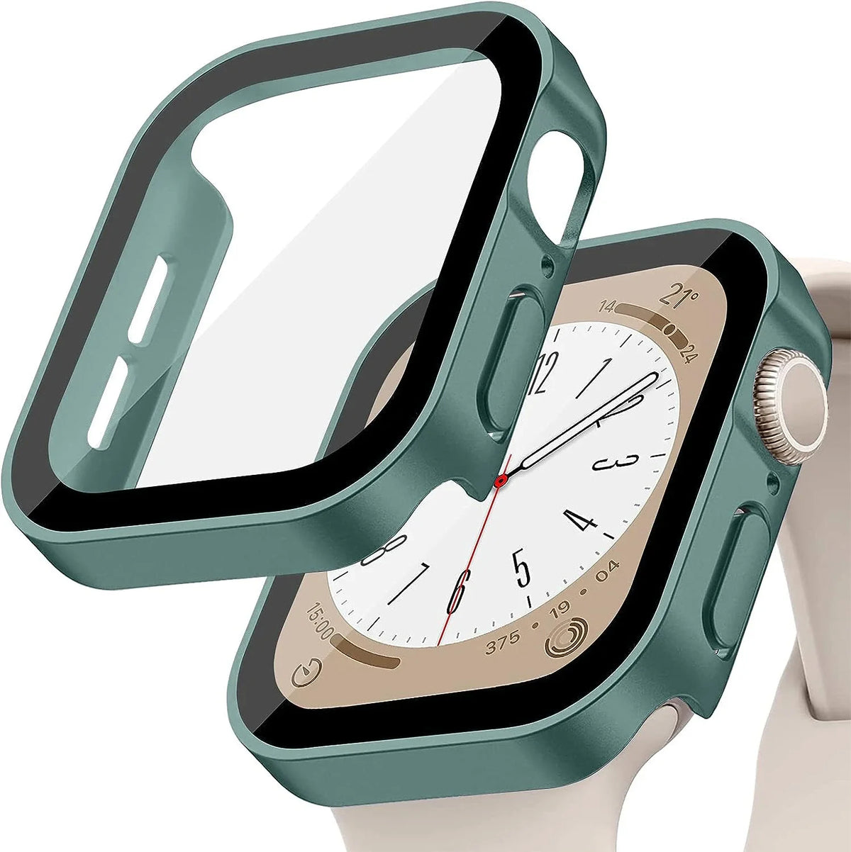 Tempered Glass+Cover For Apple Watch 11 10 9 8 7 46mm 42mm PC Bumper Screen Protector Case iWatch Series 7 6 5 4 SE3 44 40 45