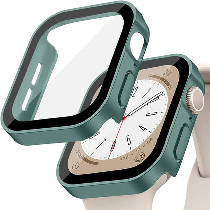 Tempered Glass+Cover For Apple Watch 11 10 9 8 7 46mm 42mm PC Bumper Screen Protector Case iWatch Series 7 6 5 4 SE3 44 40 45