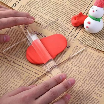 Acrylic Clay Roller with Acrylic Sheet Acrylic Round Clay Non-Stick Rollers for Shaping and Sculpting, Polymer Clay Craft Too