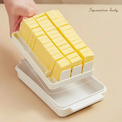 Butter Cutting Storage Box Crisper Box Cheese with Lid Double Side Handles for Convenient Storage Butter Knife Cutting Box