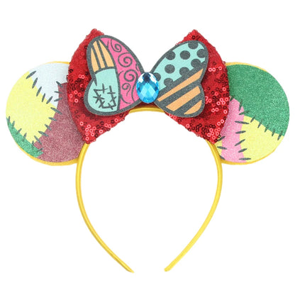 New Christmas Halloween Mouse Ears Headband Cartoon Sequin Bows Headband Birthday Party Princess Cosplay Costume For Women Ad