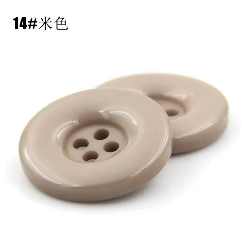 15mm 18mm 20mm 23mm 25mm 28mm 30mm 34mm 38mm 4 Hole Plastic Resin Round Buttons Black White Button For Sewing Scrapbooking DI