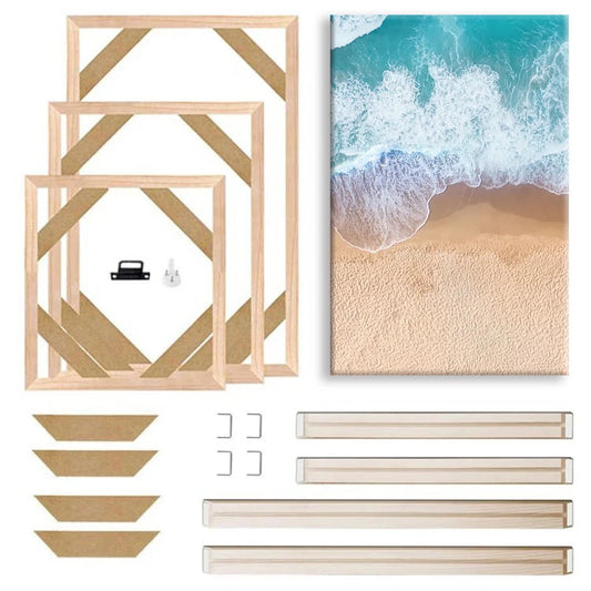 Various Sizes Canvas Frame Wooden Frames Natural Wooden Photo Oil Painting Canvas Diamond Painting Frames Canvas Wood Wall Fr