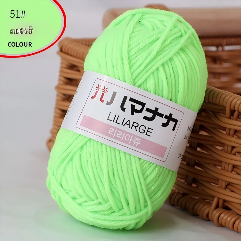 DIY Baby Milk Sweet Soft Cotton Knitting Wool Yarn Thick Fiber Velvet Yarn Hand Knitting Wool Crochet Yarn for DIY Sweater - 