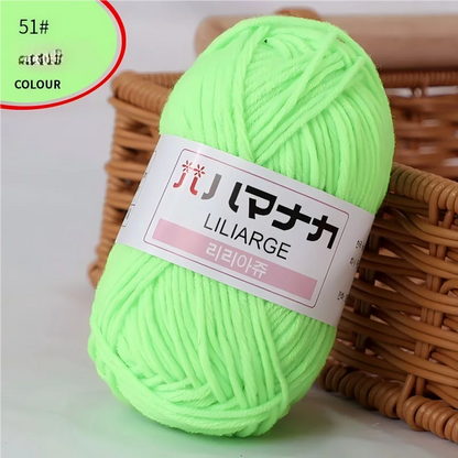 DIY Baby Milk Sweet Soft Cotton Knitting Wool Yarn Thick Fiber Velvet Yarn Hand Knitting Wool Crochet Yarn for DIY Sweater - 